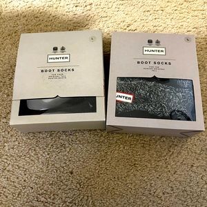 2 Hunter boot socks in size large.